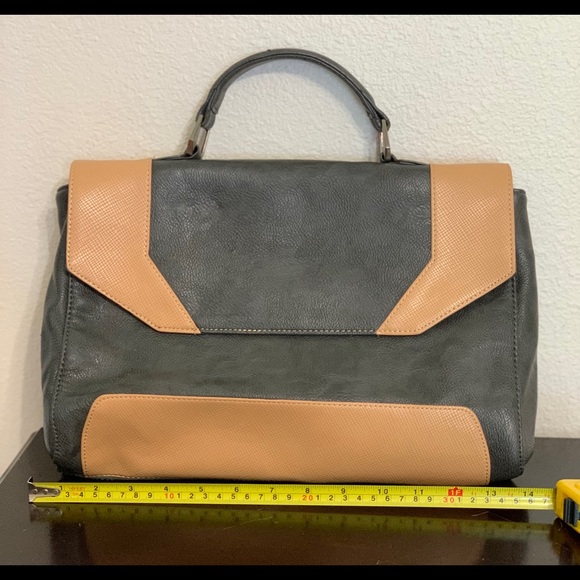 Gray and Peach Poverty Flats Messenger Bag - Picture 2 of 11